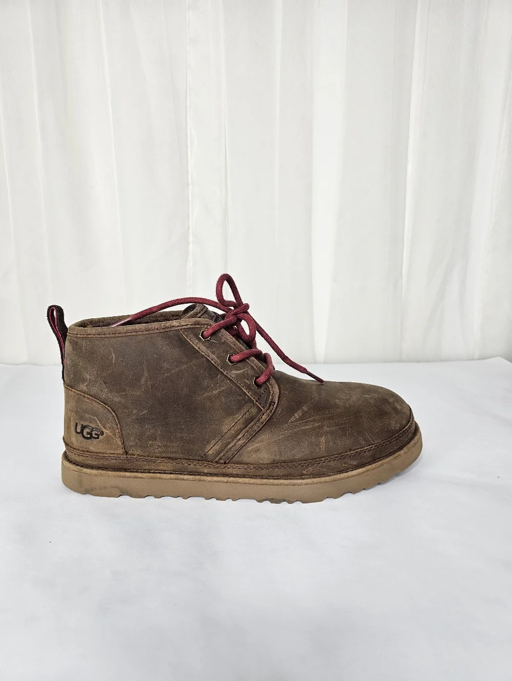 UGG Neumel Waterproof Leather Chukka Boots Grizzly Brown Cabincore Cozy Men's 10